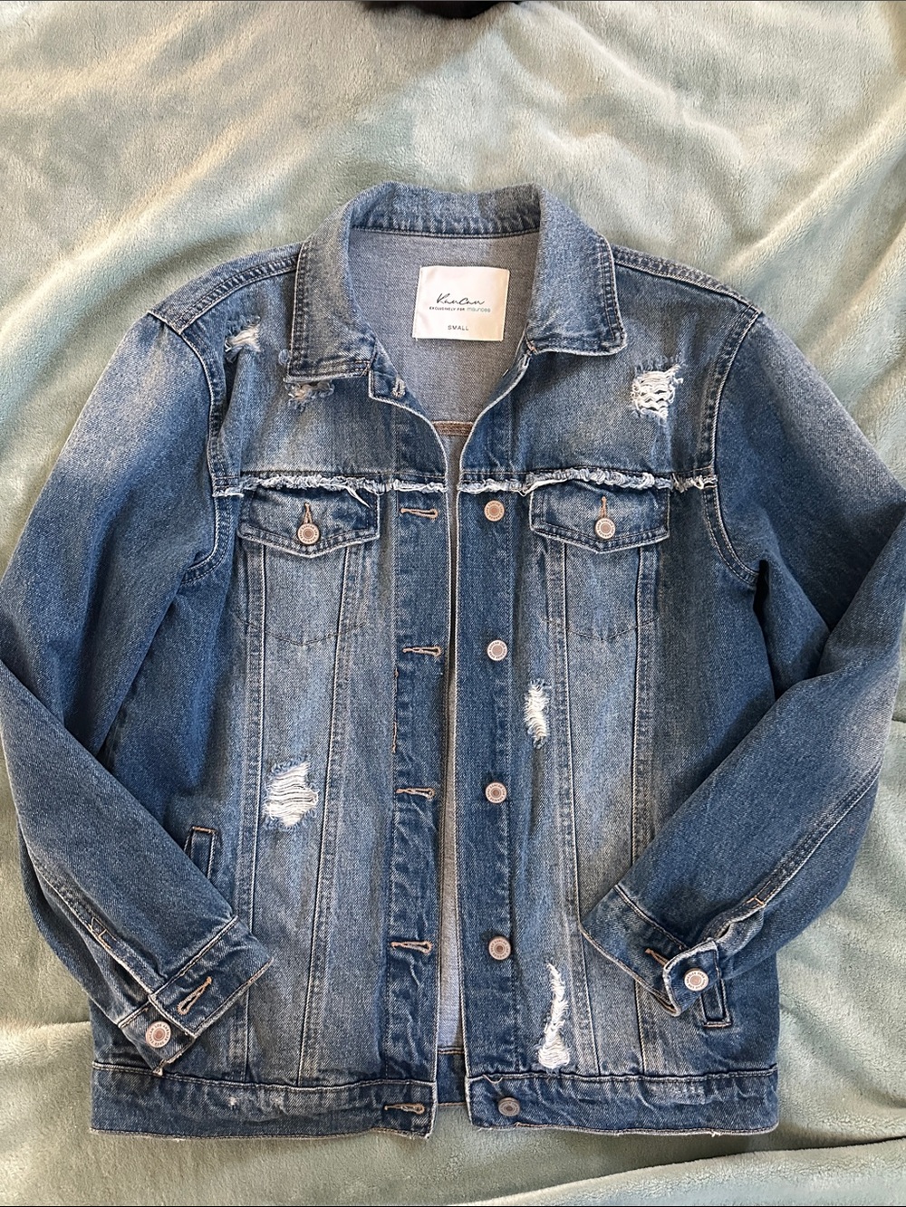 KanCan Light Blue Denim Jacket with Button Detail